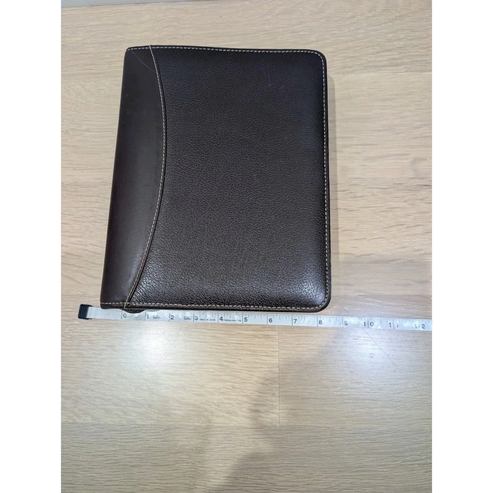 Franklin Quest Brown Verona Top Grain Leather Planner 6-Ring Full Zip 12455